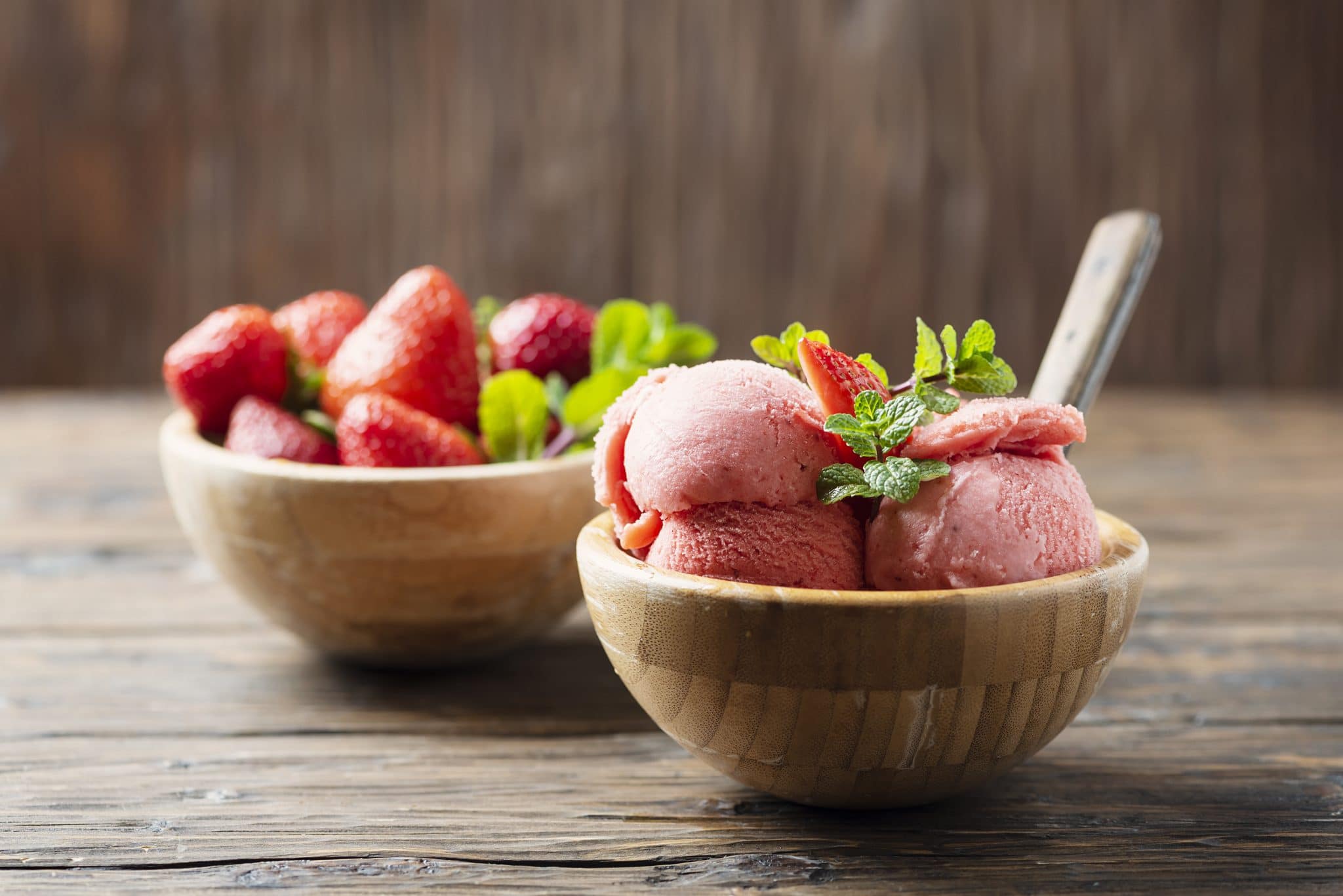 summer fruits and frozen custard